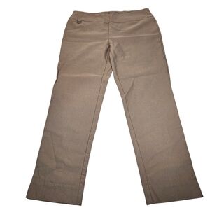 LISETTE Slim Straight Leg Pants in Taupe Beige